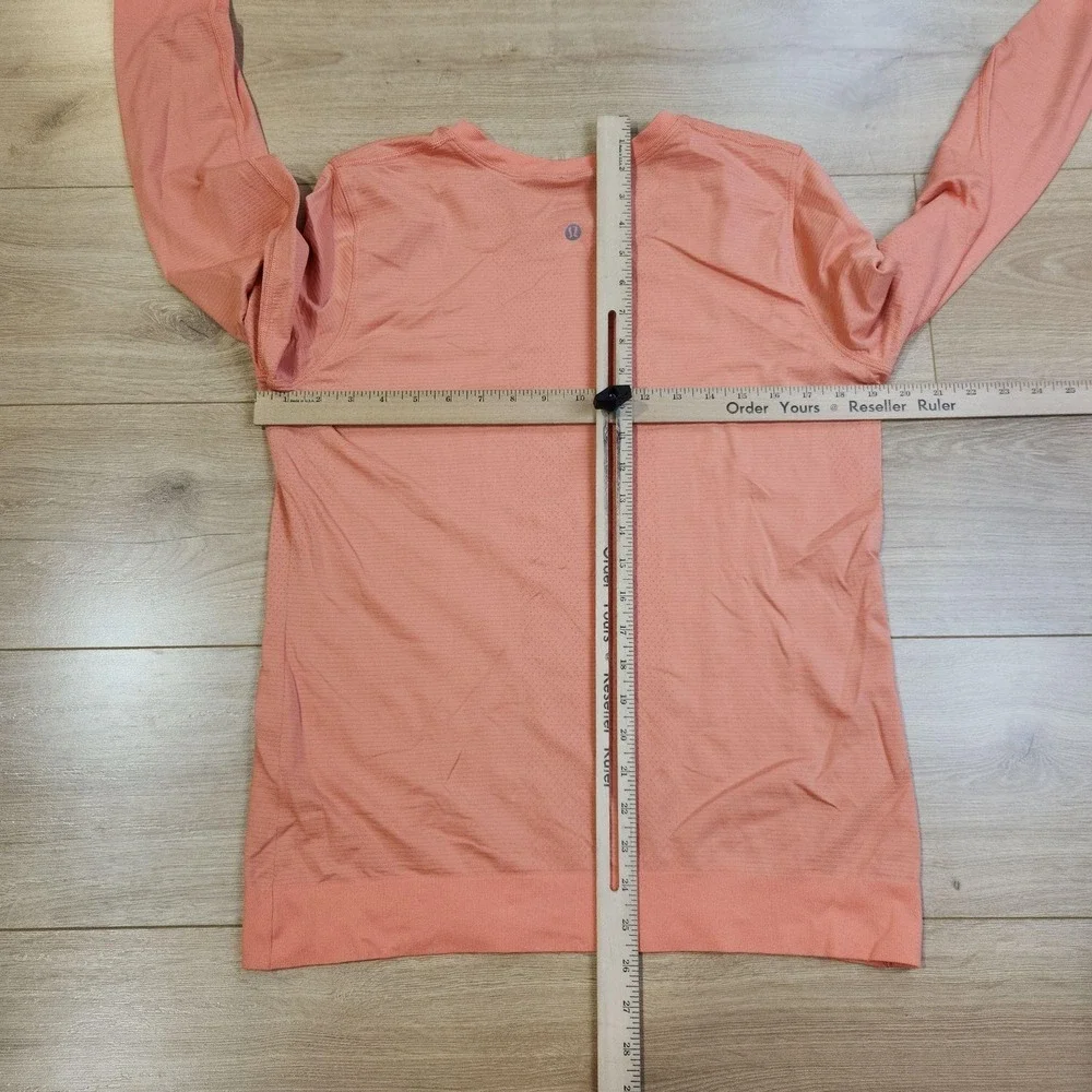 Lululemon Swiftly Tech Long Sleeve Shirt Womens 12 Pink Seamless Running Top